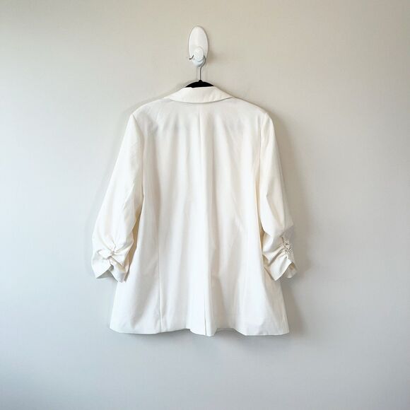 Lane Bryant Perfect Drape Blazer Egret White Stretch Knit Classic Size 20 NWT’s - Picture 5 of 13